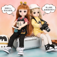  可爱女孩儿童过家家玩具13关节换装洋娃娃公主搪胶bjd公仔
