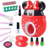 过家家美甲饰品萌趣彩妆玩具 儿童仿真美甲DIY套装创意小礼品-彩盒22件套