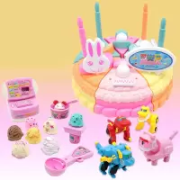 儿童厨房玩具套装女孩过家家DIY可切生日蛋糕
