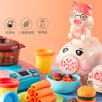 小猪彩泥面条机儿童过家家玩具仿真厨房橡皮泥套装手工粘土切切乐