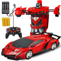 遥控变形车充电遥控车感应变身金刚机器人电动遥控汽车儿童玩具车