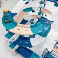 儿童益智玩具自由拼搭积木玩具火车轨道火车积木多层轨道玩具积木