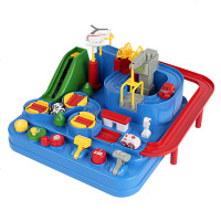 汽车闯关大冒火车轨道车停车场益智男孩3-6岁互动儿童 亲子玩具