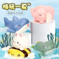 儿童玩具宝宝小象青蛙鲨鱼洗澡玩具游泳划动浴室玩水戏水玩具