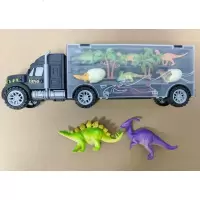 恐龙玩具 恐龙运输卡车儿童货柜车 货柜收纳小恐龙卡车