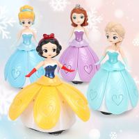 冰雪奇缘跳舞公主儿童玩具电动万向旋转灯光音乐艾莎公主女孩玩具