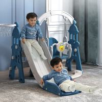 儿童室内户外家庭用宝宝楼梯带滑滑梯小孩秋千婴儿小型组合玩具-城堡四合一 封闭踏板 球池组合