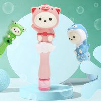 卡通手持泡泡棒仙女魔法吹泡泡USB可充电一键出泡不漏液儿童玩具 