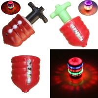 发光仿木陀螺儿童玩具七彩音乐闪光电动陀螺发射器儿童礼物生日礼物