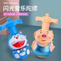 抖音同款卡通狗狗陀螺玩具 带炫彩灯光音乐小黄 陀螺玩具