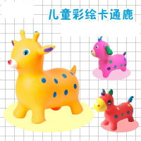 卡通充气玩具动物马 圆点彩色摇摇鹿儿童跳跳马玩具 充气动物皮马