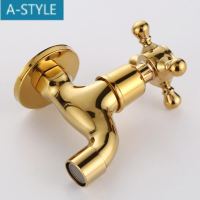卫浴配件金色欧式拖把池龙头黄铜单冷水龙头快开4分水嘴