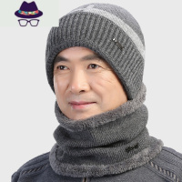 中老年人帽子男冬季针织毛线老人帽老头爷爷帽加厚护耳保暖爸爸帽 FISH BASKET
