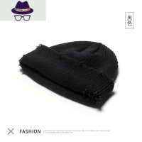 帽子男冬天潮保暖针织帽毛线帽新款时尚破洞瓜皮帽男士秋冬冷帽女 FISH BASKET