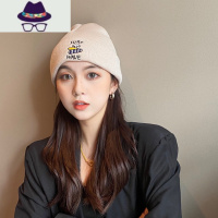 针织网红帽子女春秋薄款产妇产后月子帽秋冬季毛线百搭堆堆帽冬天 FISH BASKET