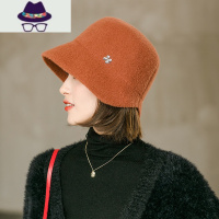 帽子女秋冬韩版潮日系休闲百搭渔夫帽针织盆帽出游百搭女帽显脸小 FISH BASKET