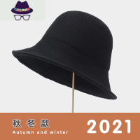 秋冬渔夫帽女网红款百搭呢盆帽韩版潮日系秋毛线针织圆脸帽子 FISH BASKET