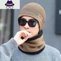帽子男潮秋冬加绒保暖针织毛线帽冬天护耳护脖针织帽青年男士棉帽 FISH BASKET