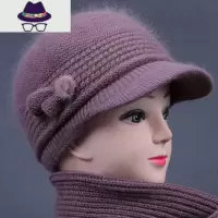 中老年冬天妈妈帽子女毛线针织保暖帽老太太加绒加厚秋冬老人棉帽 FISH BASKET
