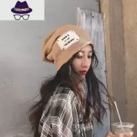 潮物推荐!堆堆帽ins网红宽松冷帽日系地痞帽子女秋冬针织毛线帽 FISH BASKET