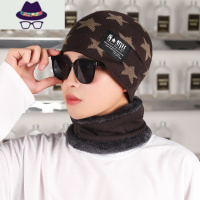 帽子男冬天加厚保暖围脖针织毛线帽秋冬季潮加绒防寒骑车女士棉帽 FISH BASKET