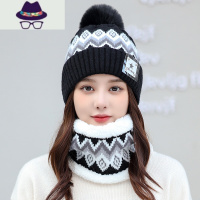 冬季帽子女加绒针织毛线帽甜美可爱骑车保暖护耳帽加厚休闲防寒帽 FISH BASKET