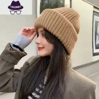 帽子女冬季宽松大头围针织毛线秋冬保暖适合圆脸显脸小堆堆帽潮 FISH BASKET