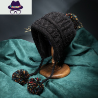 先生可爱毛线帽子女秋冬季韩版护耳加厚毛球雷锋帽保暖针织帽 FISH BASKET