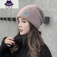 帽子女秋冬百搭毛线帽网红包头帽加厚孕妇保暖月子帽女产后针织帽 FISH BASKET