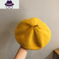 帽子女秋冬针织贝雷帽英伦复古日系韩版百搭ins潮网红蓓蕾帽冬天 FISH BASKET