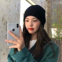 帽子女秋冬季湖蓝色百搭毛线帽潮男卷边保暖针织帽情侣韩版冷帽 FISH BASKET