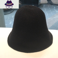 渔夫帽子女秋冬针织韩版网红新款毛呢水桶帽百搭日系纯色盆帽 FISH BASKET