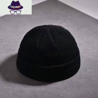 针织帽韩版男女秋冬季地主帽街头潮复古纯色瓜皮帽针织毛线帽子 FISH BASKET