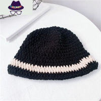 韩版百搭日系小沿渔夫帽女潮牌保暖显脸小粗毛线针织帽子女秋冬季 FISH BASKET