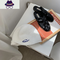 穿搭博主bi入韩国手工定制编织雪尼尔针织帽女冬季保暖小众套头帽 FISH BASKET帽子