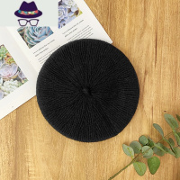 秋冬新款呢贝雷帽女日系百搭针织毛线帽子英伦复古画家八角帽 FISH BASKET