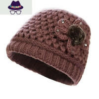 老人帽子女冬天奶奶老太太秋冬季中老年妈妈针织毛线加厚加绒保暖 FISH BASKET