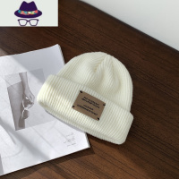 [ZRSN]韩版秋冬保暖贴布针织帽加厚优质百搭毛线潮冷帽子女ins FISH BASKET