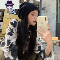 粥可可帽子女百搭薄款个性冷帽小众自闭帽针织毛线堆堆帽男月子帽 FISH BASKET