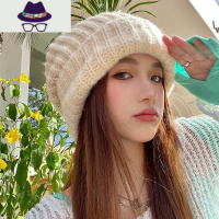 堆堆毛线帽子女秋冬季日系百搭毛线帽韩版针织帽大头围保暖护耳 FISH BASKET