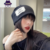 月子帽子女薄款夏季黑色堆堆帽女网红辣妹酷潮春秋针织头巾包头帽 FISH BASKET