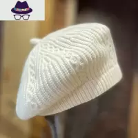 日系针织毛线贝雷帽子女秋冬季休闲百搭韩版时尚复古画家蓓蕾帽潮 FISH BASKET