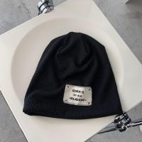 针织帽秋冬日系堆堆帽女韩版ins百搭贴布薄款套头帽休闲月子冷帽 FISH BASKET帽子