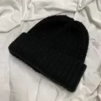 适合圆脸的粗毛线帽~纯色毛线堆堆帽冷帽显脸小保暖针织慵懒风冬 FISH BASKET帽子