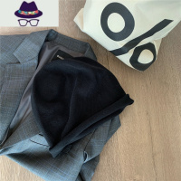 丁走走大头围网红堆堆帽子女潮春秋凹造型日系针织冷帽月子包头帽 FISH BASKET