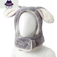 儿童帽子秋冬季加厚毛绒围脖一体帽男女童可爱卡通宝宝帽子带面罩 FISH BASKET