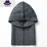 2021秋冬针织帽子女套头围脖两用一体连帽护耳百搭加厚毛线帽 FISH BASKET