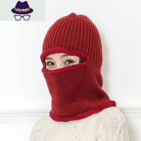 冬季保暖帽子男骑车帽女户外防寒护耳加绒加厚毛线套头帽围脖一体 FISH BASKET