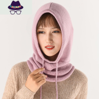 秋冬季薄款帽子脖套一体女冬连帽防风护耳针织保暖围脖护颈椎 FISH BASKET