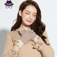 仿手套冬天女士骑行加绒保暖触屏防寒加厚针织可爱骑车秋冬季 FISH BASKET